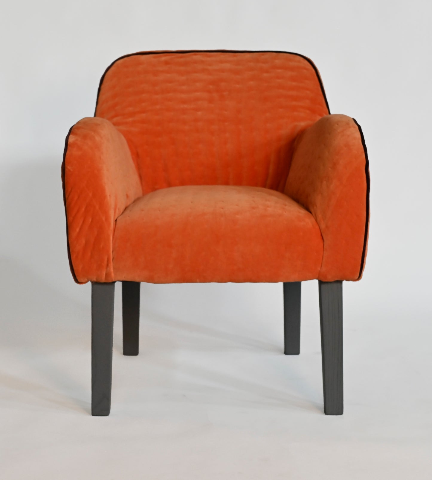 PADDED VELVET DINING CHAIR - ORANGE