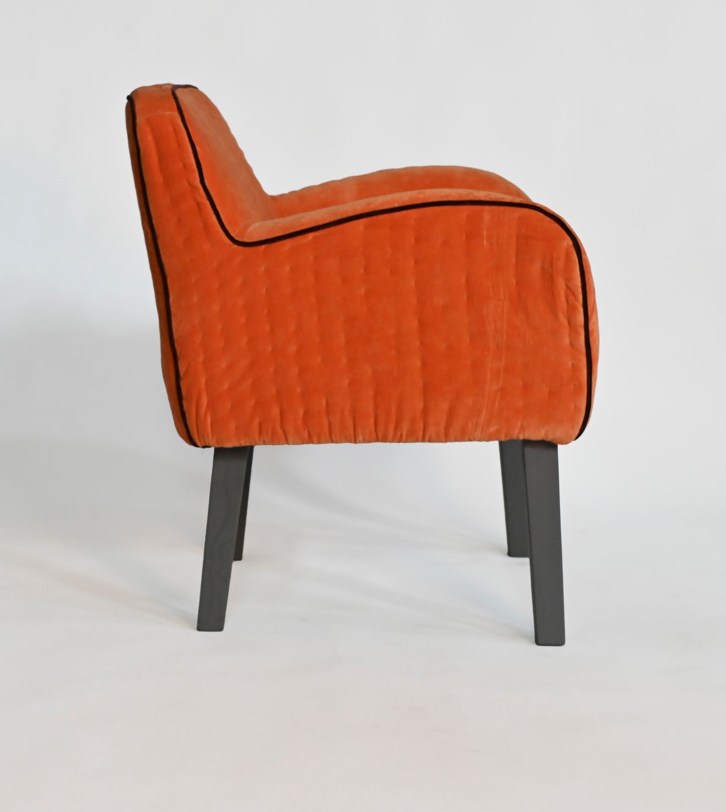 PADDED VELVET DINING CHAIR - ORANGE